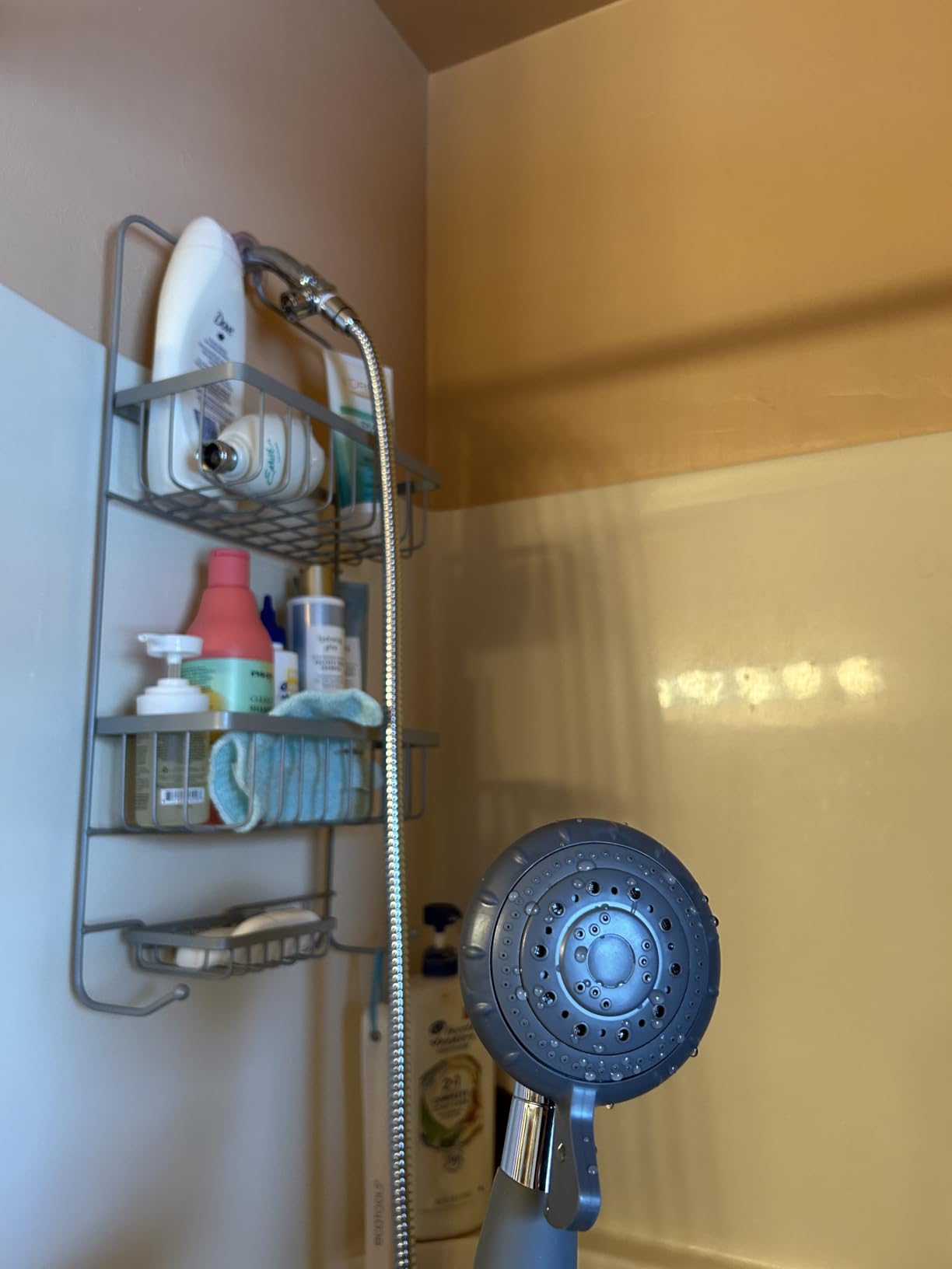 YOO.MEE ADA Handheld Shower, Fits Elderly and People Disabled in Action | Big-Button Turning, Silicone Grip, Pause Setting, for Parkinson, Arthritis, 79 Inch Stainless Steel Hose Included, Chrome customer photo 1