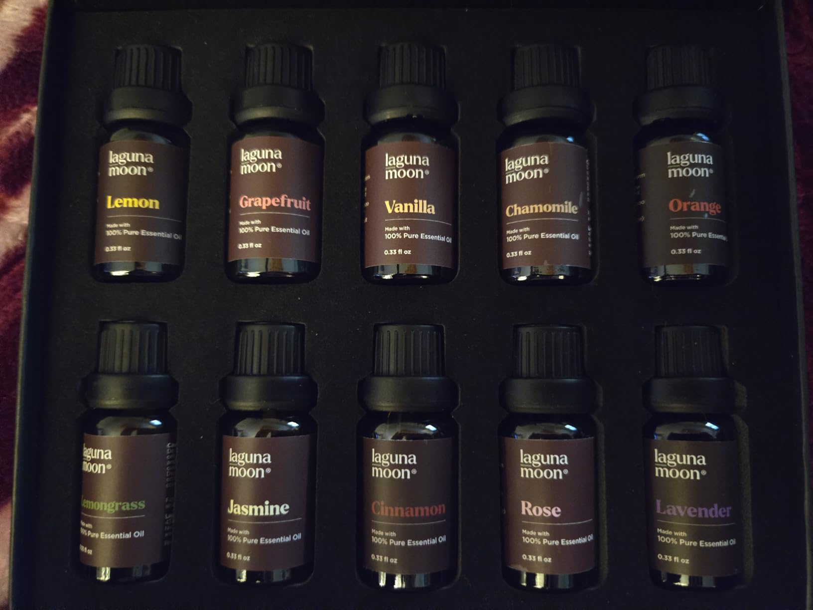 Lagunamoon Essential Oils Set, Top 20 Gift Set Oils for Diffusers, Humidifiers, Aromatherapy, Candle Making Scents, Cars & Home Products, Peppermint, Tea Tree, Lavender, Eucalyptus, Lemongrass (10mL) customer photo 1