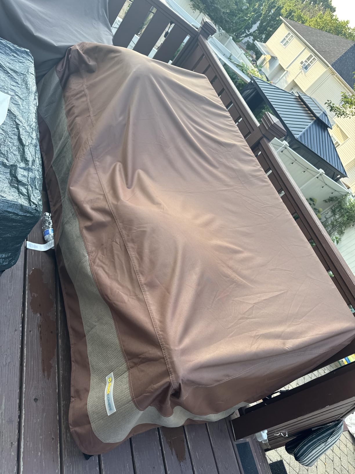 DUCKCOVERS Ultimate Patio Sofa Cover 104 Inch Waterproof Mocha Cappuccino customer photo 1