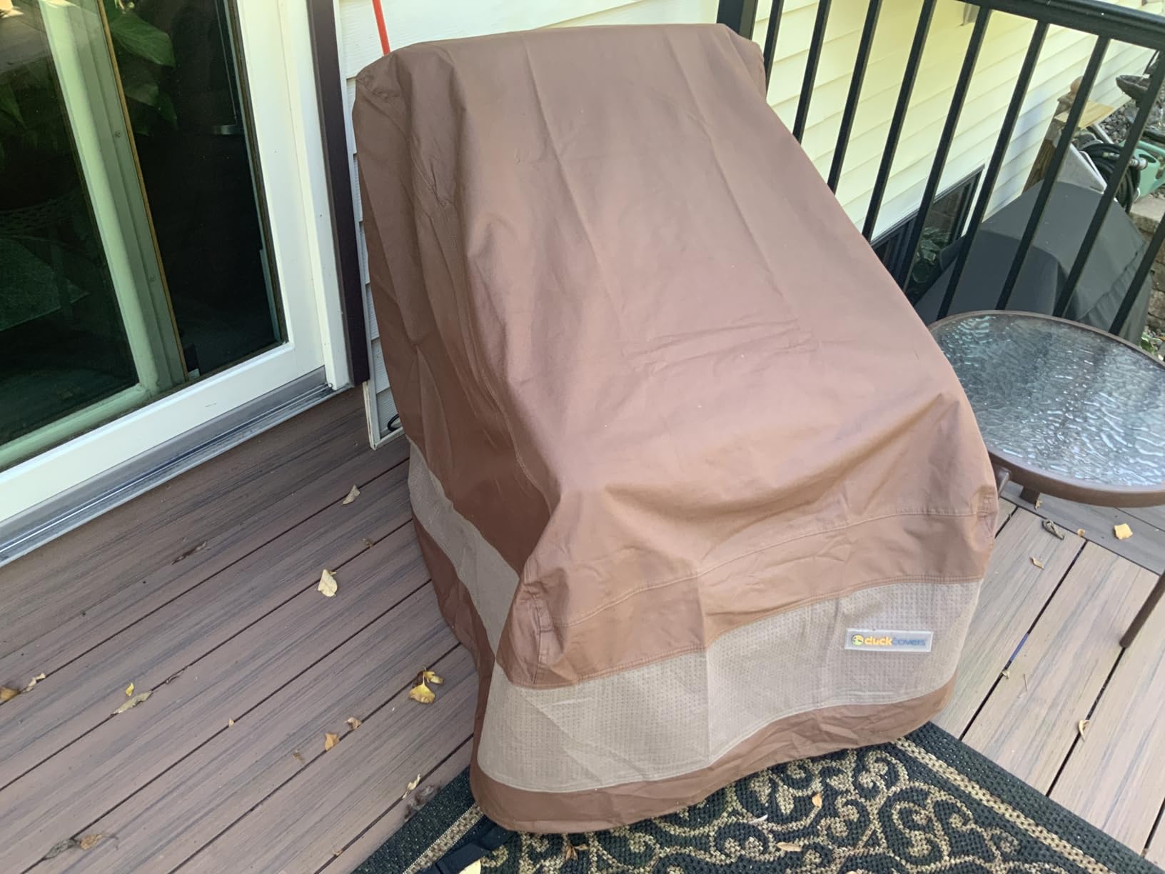 DUCKCOVERS Ultimate Patio Sofa Cover 104 Inch Waterproof Mocha Cappuccino customer photo 2