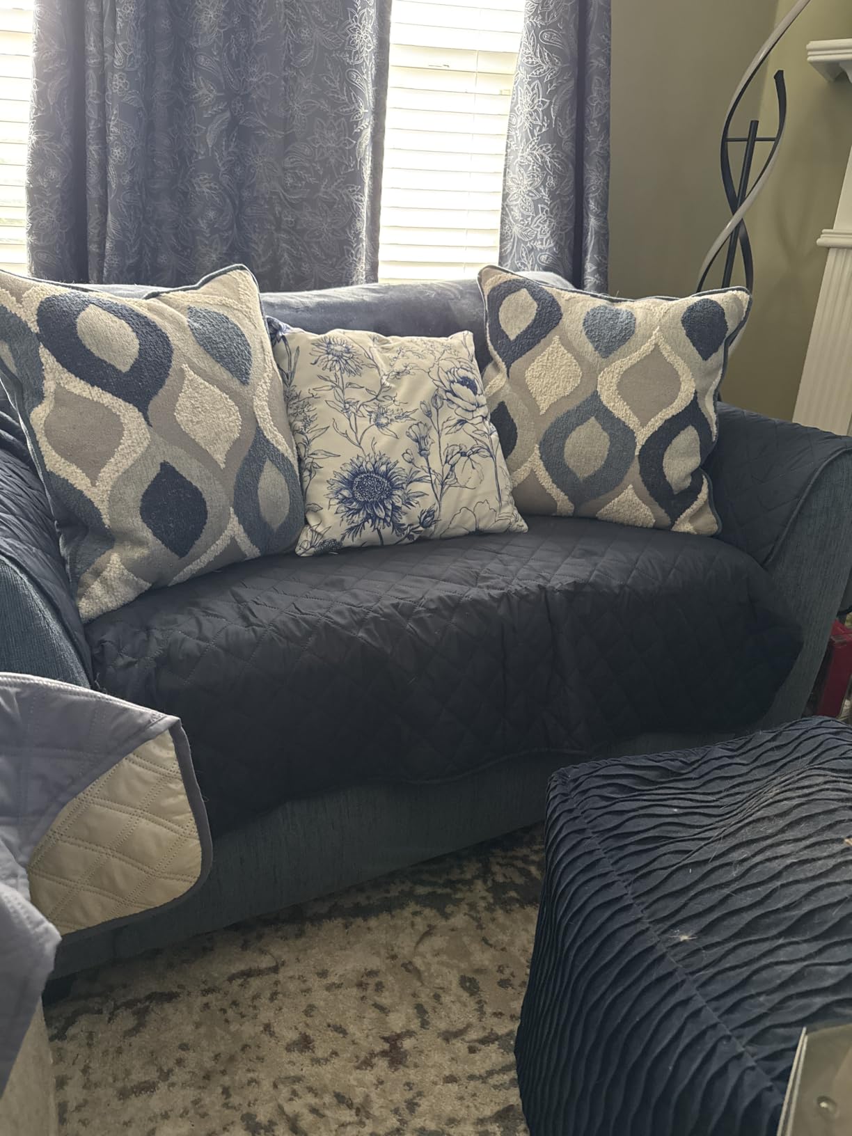 Easy-Going Reversible Couch Cover, 3 Cushion Sofa, Large, Gray/Light Gray | Machine Washable Slipcover For Dogs, Water Resistant Furniture Mat For Living Room, Non-Slip Sofa Cover, Pet Friendly customer photo 1