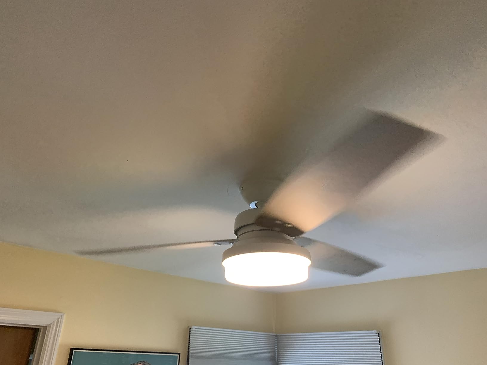 Hunter Sentinel, Indoor, Ceiling Fan, 3 Blades, 60 inch, Brushed Nickel | with LED Light and Remote Control, Standard Mount, For Bedroom, Living Room, 59459 customer photo 1
