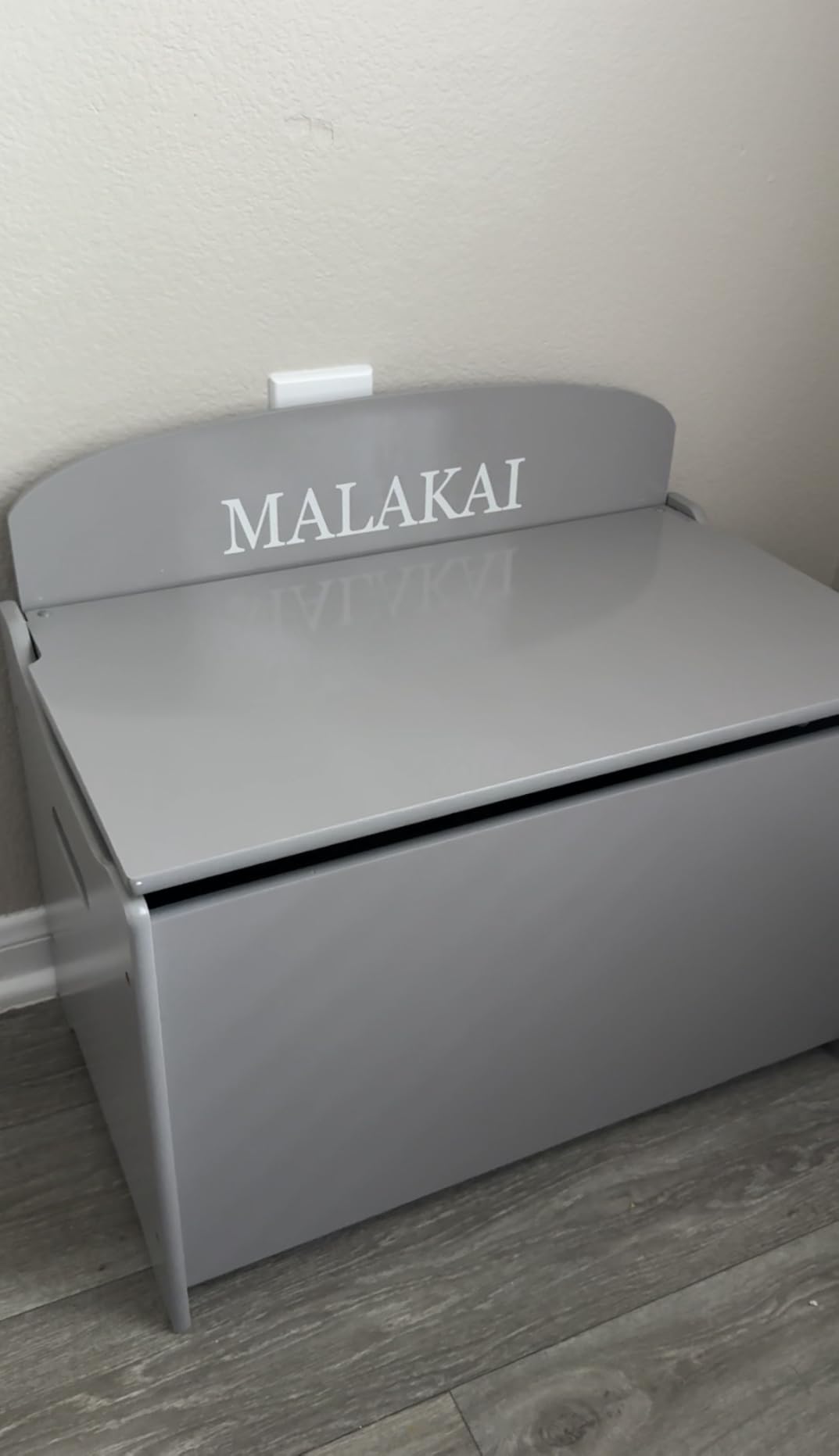 Delta Children MySize Deluxe Toy Box, Grey | Sturdy customer photo 2