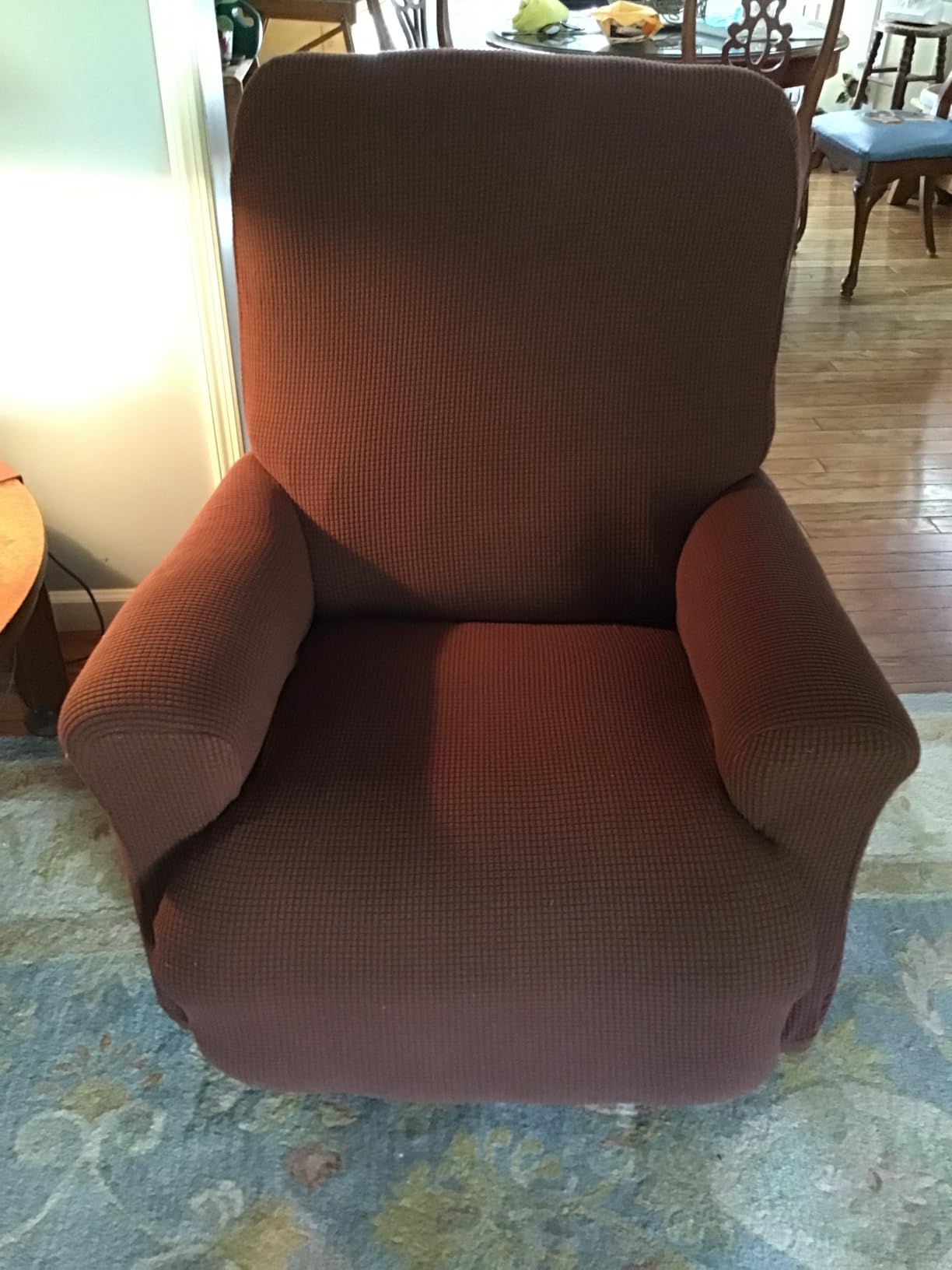 Easy-Going Stretch Recliner Chair Sofa Slipcover Washable Dark Gray | 4-pieces Sofa Cover Furniture Protector Couch Soft with Elastic Bottom Spandex Jacquard Fabric Small Checks customer photo 1