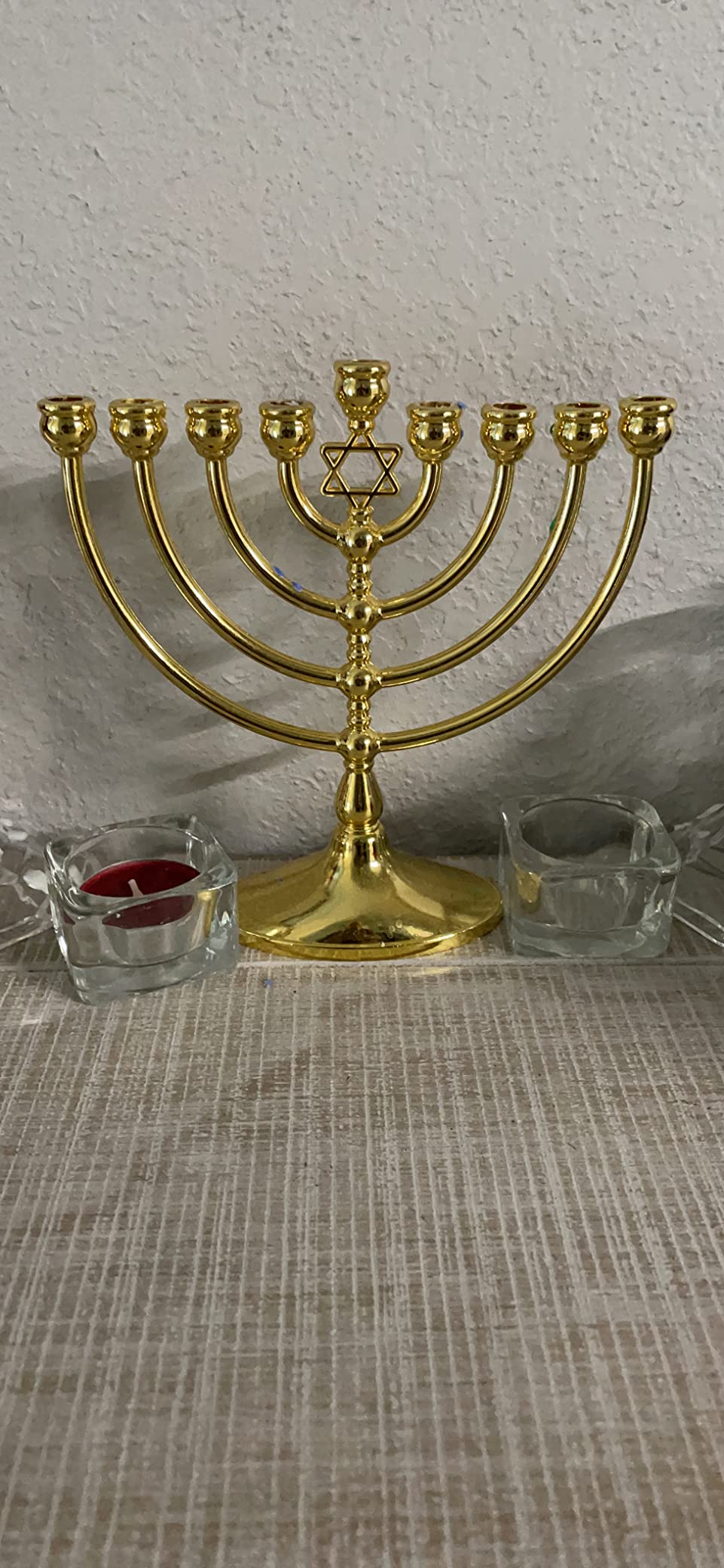The Dreidel Company Hanukkah Menorah with Traditional Star Polished Aluminum Finish customer photo 1