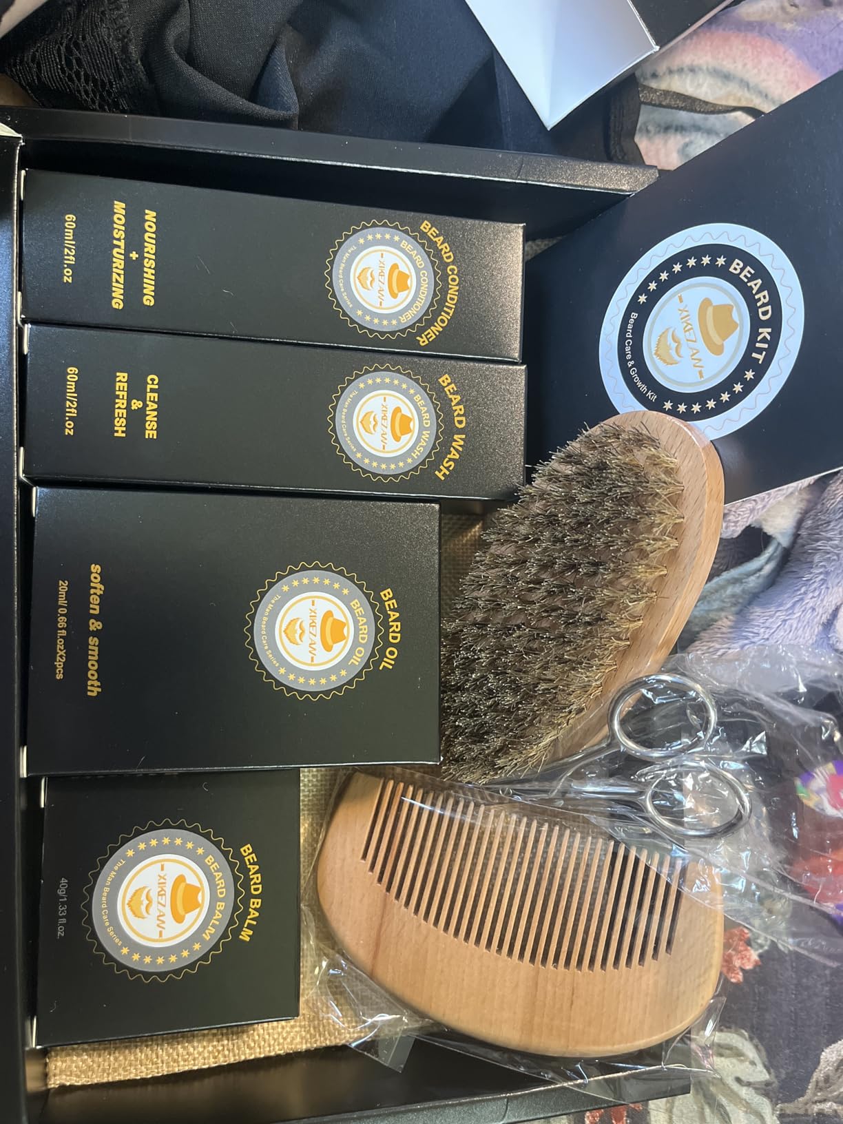 XIKEZAN Beard Kit Gifts for Men Grooming/Care-Soften,Soothe Beard GoodScent | Mens Gift Set Birthday Valentines Fathers Easter Basket Gifts for Men Him Dad Husband Boyfriend Christmas Stocking Stuffers customer photo 1