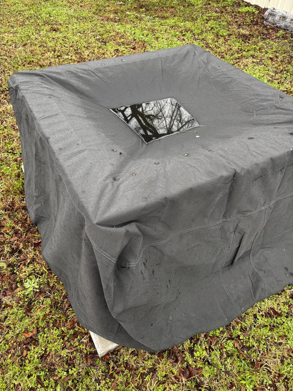 Porch Shield Fire Pit Cover - Waterproof 600D Heavy Duty Fade Resistant Round Patio Fire Bowl Cover Black - 36 inch customer photo 1