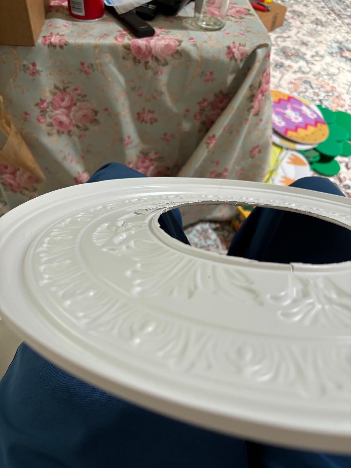 Ekena Millwork CMP10BA Baltimore Thermoformed PVC Ceiling Medallion (Fits Canopies up to 4 1/4