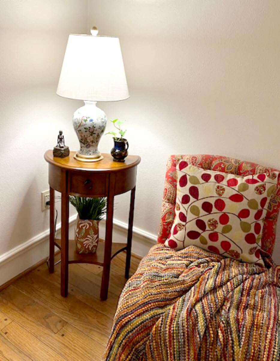 JONATHAN Y Grace 24 French Country Floral Urn Ceramic Lamp, Multi-Colored | Chinoiserie Ginger Jar, French Country Cottage Style, Linen Shade, Gold Metal Base, LED Bulb Included customer photo 2