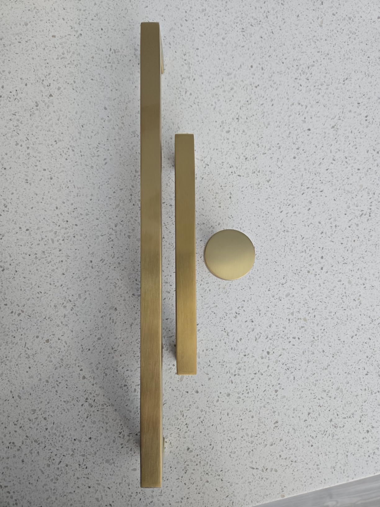 Goldenwarm 25 Pack 5 Inch Gold Cabinet Handles Brushed Gold Cabinet Pulls | Brushed Brass Cabinet Pulls, Gold Square Handles for Kitchen, Stainless Steel Drawer Pulls with Screws, Easy Install customer photo 2