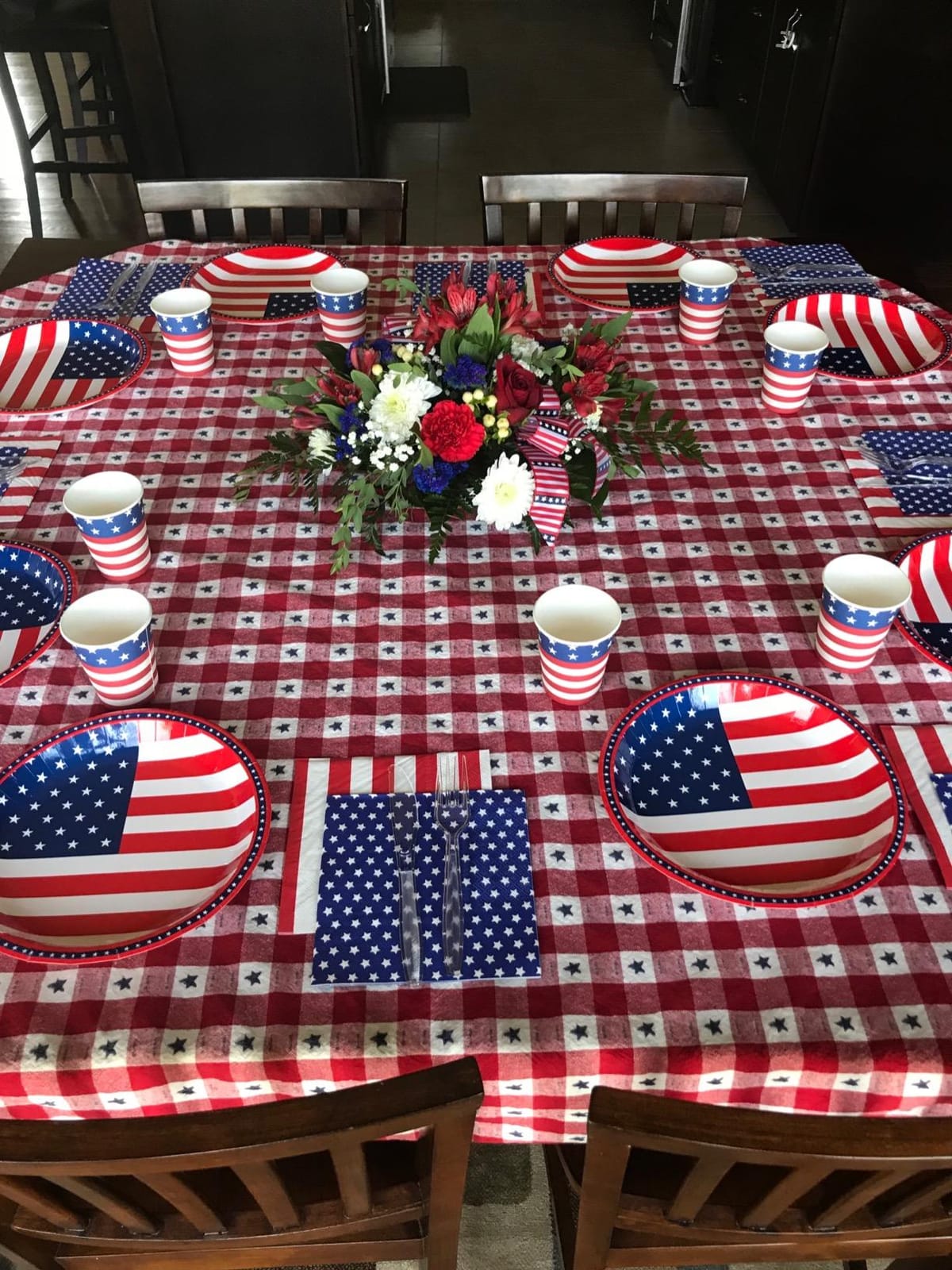 Gatherfun American Flag Patriotic Party Supplies Disposable Napkins Paper Plates and Paper Cups for Veterans Day Election Day 4th of July Independence Day Decorations, Serve 25 customer photo 1