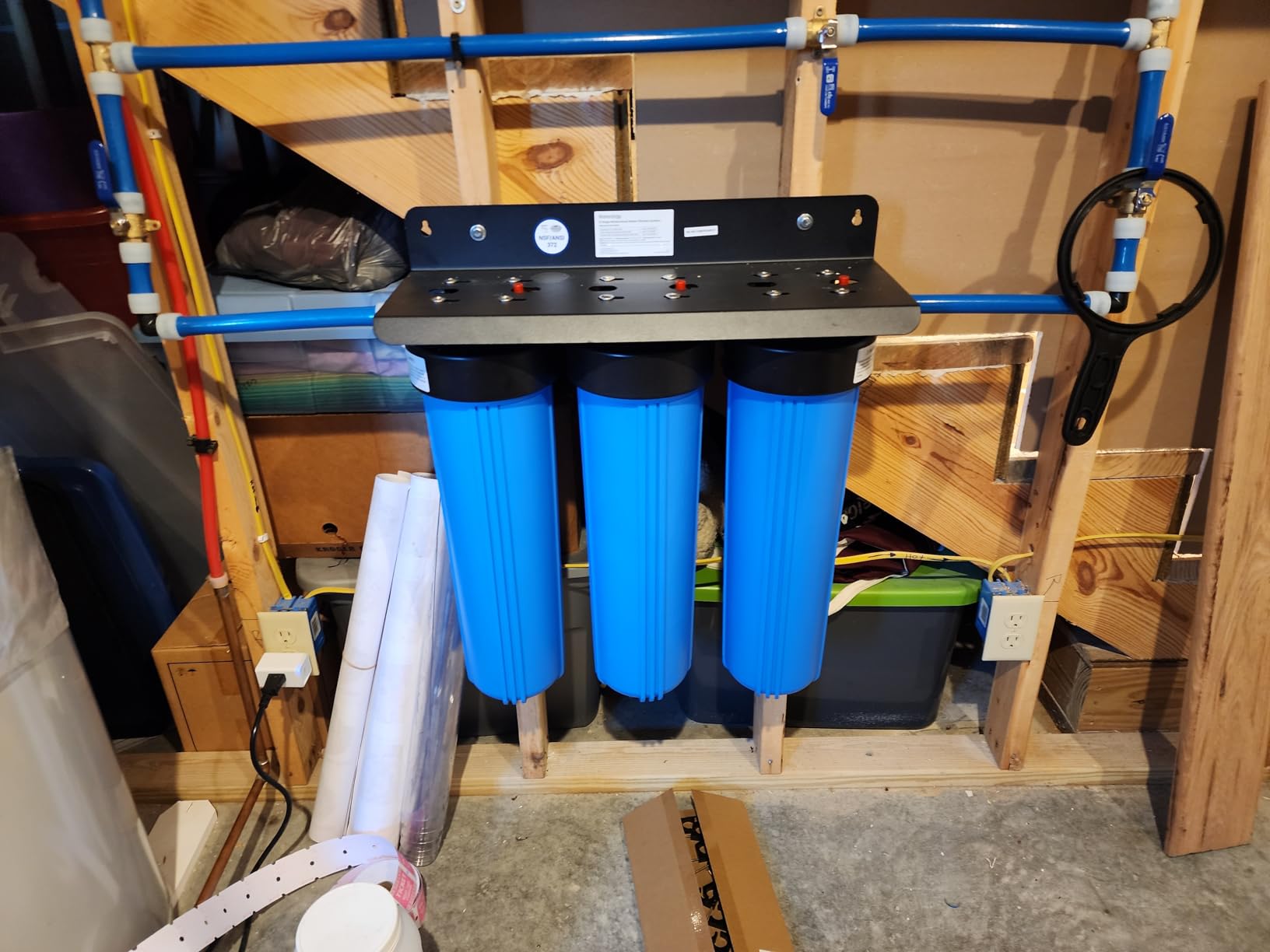 Waterdrop WHF3T-PG 3-Stage Whole House Water Filter System, 5 Micron, Highly Reduces Lead, Chlorine, Odor and Taste, 7-Stage Filtration, with Carbon Filter & Sediment Filter, 1