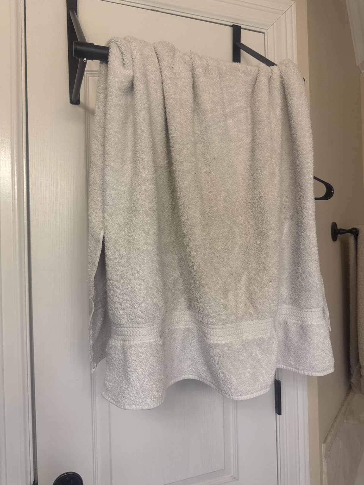 Simple Houseware Over the Door Clothes Hanging Rod, Silver customer photo 2