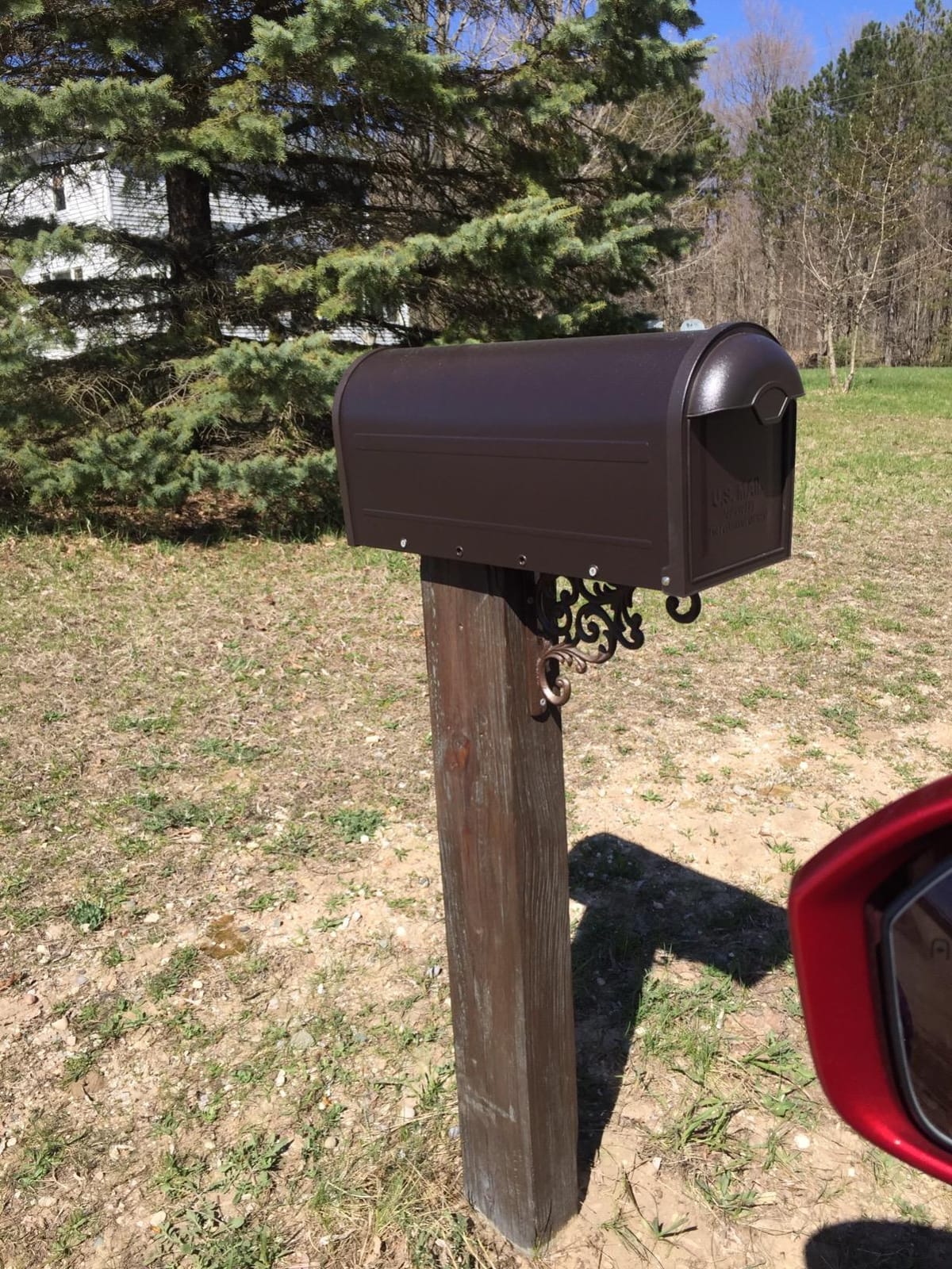 Architectural Mailboxes 8830RZ-10 Winston Post Mount Mailbox, Rubbed Bronze | Galvanized steel build for outside with weather-resistant build and rust-resistant powder-coat finish. USPS approved. customer photo 1