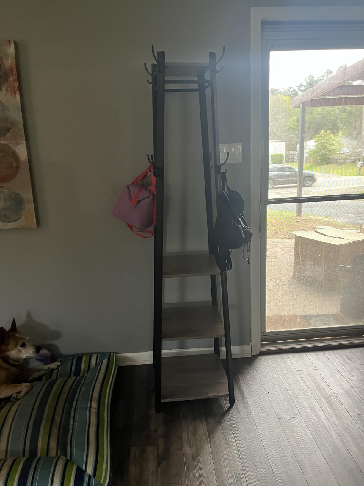 VASAGLE Coat Rack Freestanding, Hall Tree with 2 Shelves | Coat Hanger Stand, Rustic Brown and Black, COLTEN Collection customer photo 1
