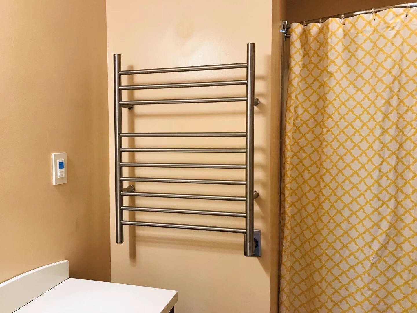 HEATGENE Towel Warmer, Heated Towel Rack, Hardwired, Brushed | 304 Stainless Steel Wall-Mounted Heated Towel Rack With Hardwired Installation And Brushed Finish customer photo 2