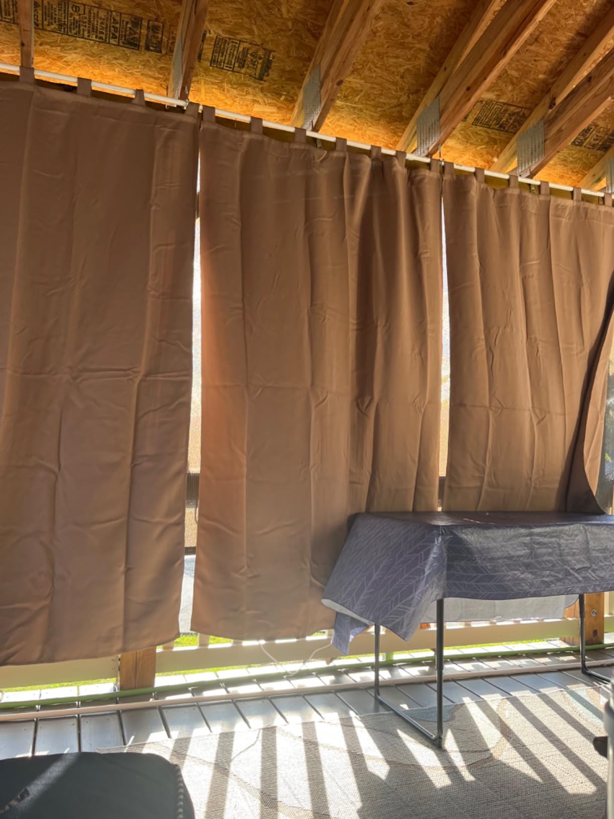 StangH Outdoor Curtains Waterproof W52 x L84 Inch Cream Beige, 1 Panel | Thick Fabric Light Blocking Patio Drapes, Grommet Top Thermal Insulated Drapes for Lanai, Porch, Open-air Dining customer photo 1