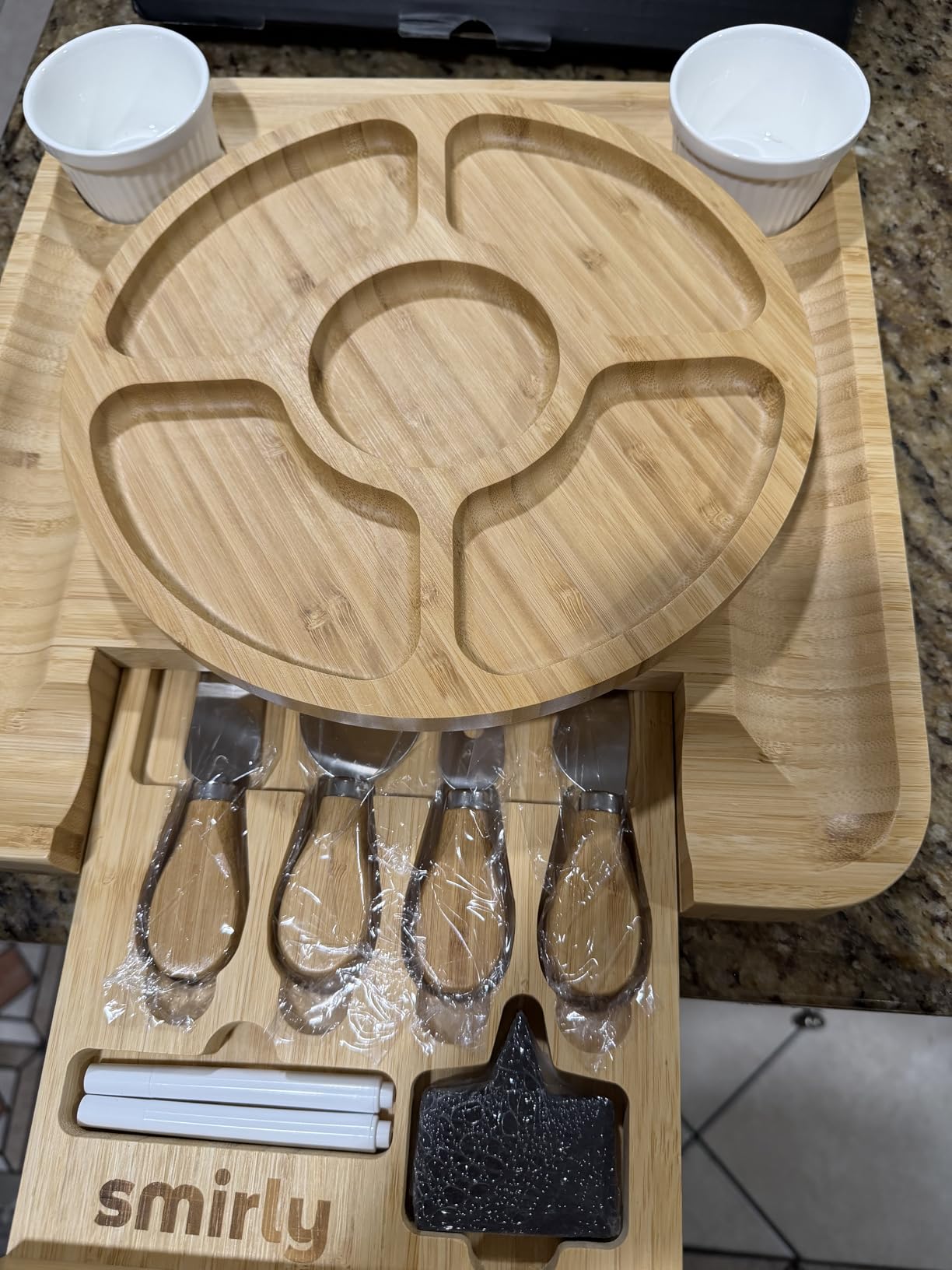 SMIRLY Charcuterie Board Set with Serving Accessories, Bamboo | Housewarming, Wedding, Bridal Shower and Birthday Gift for Women, Ideal for Movie Nights, Entertaining and Family Gatherings customer photo 2