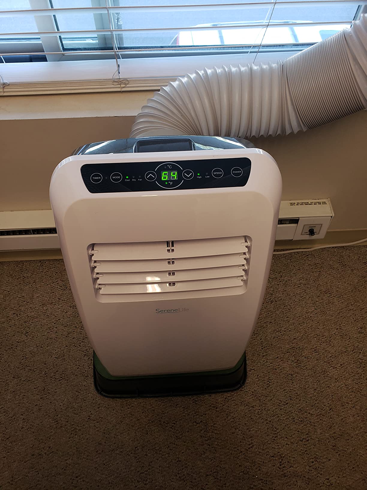 SereneLife Portable Air Conditioner with Dual Motor, Dehumidifier & Fan | 8,000 BTU AC with 64°F-90°F Temperature Range, Fast Powerful Cooling, 3 Fan Speeds, Remote Control & Window Exhaust Kit customer photo 1