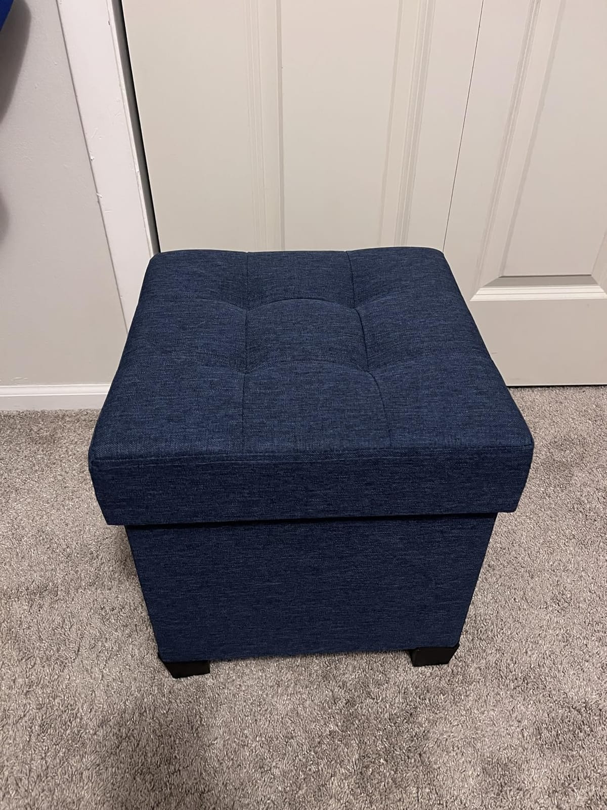 SONGMICS Storage Ottoman, Small Ottoman Foot Rest with Legs, 15 x 15 x 15.7 Inches Foot Stool, Load up to 660 lb, for Living Room, Bedroom, Dorm, Dark Gray ULSF14GYZ customer photo 2
