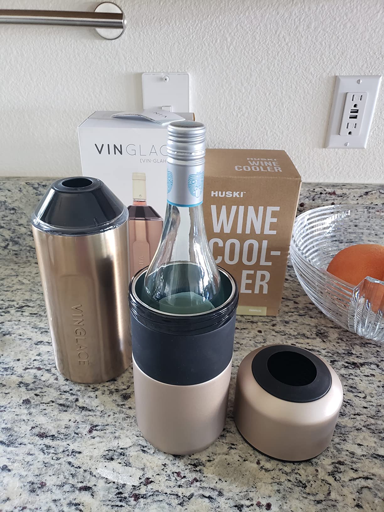 Vinglacé Wine Bottle Chiller- Portable Champagne Insulator- Stainless Steel Wine Cooler Sleeve - Keeps Wine Cold (White) customer photo 1