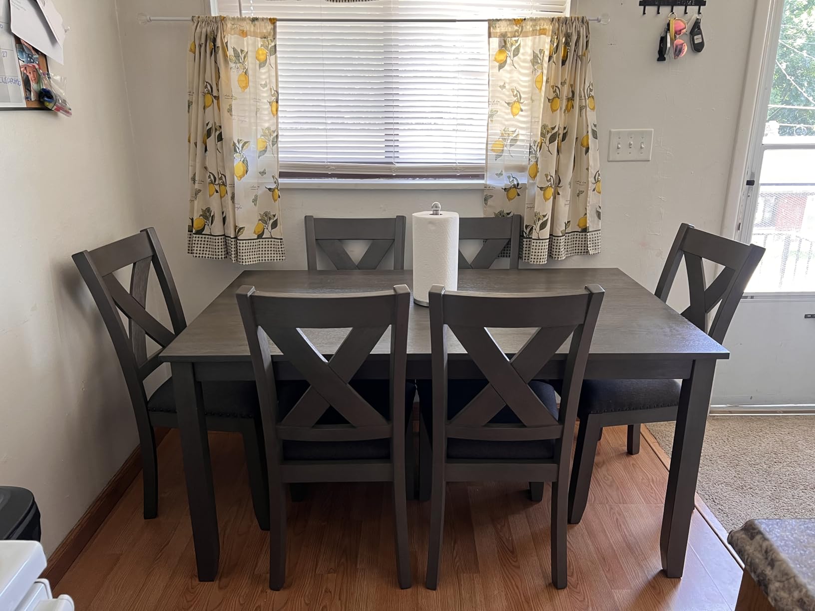 Signature Design by Ashley Skempton 7-Piece Dining Table Set for 6 | Solid wood, engineered wood & acacia veneer construction, 60-in table, Cushioned polyester seating, Two-tone finish customer photo 2