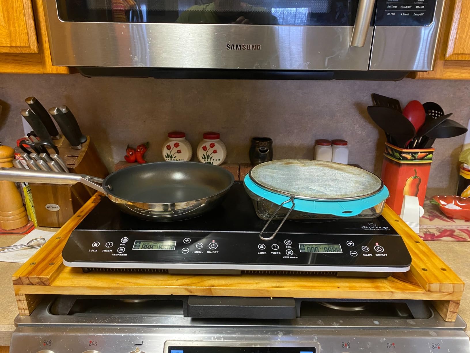 Duxtop LCD Portable Double Induction Cooktop 1800W Digital Electric Countertop Burner Sensor Touch Stove, 9620LS/BT-350DZ customer photo 1