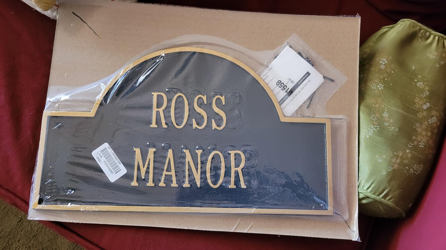 Whitehall Personalized Cast Metal Address plaque - LAWN MOUNTED Arch Plaque. Made in the USA. Display your address and street name. Custom house number sign. customer photo 1