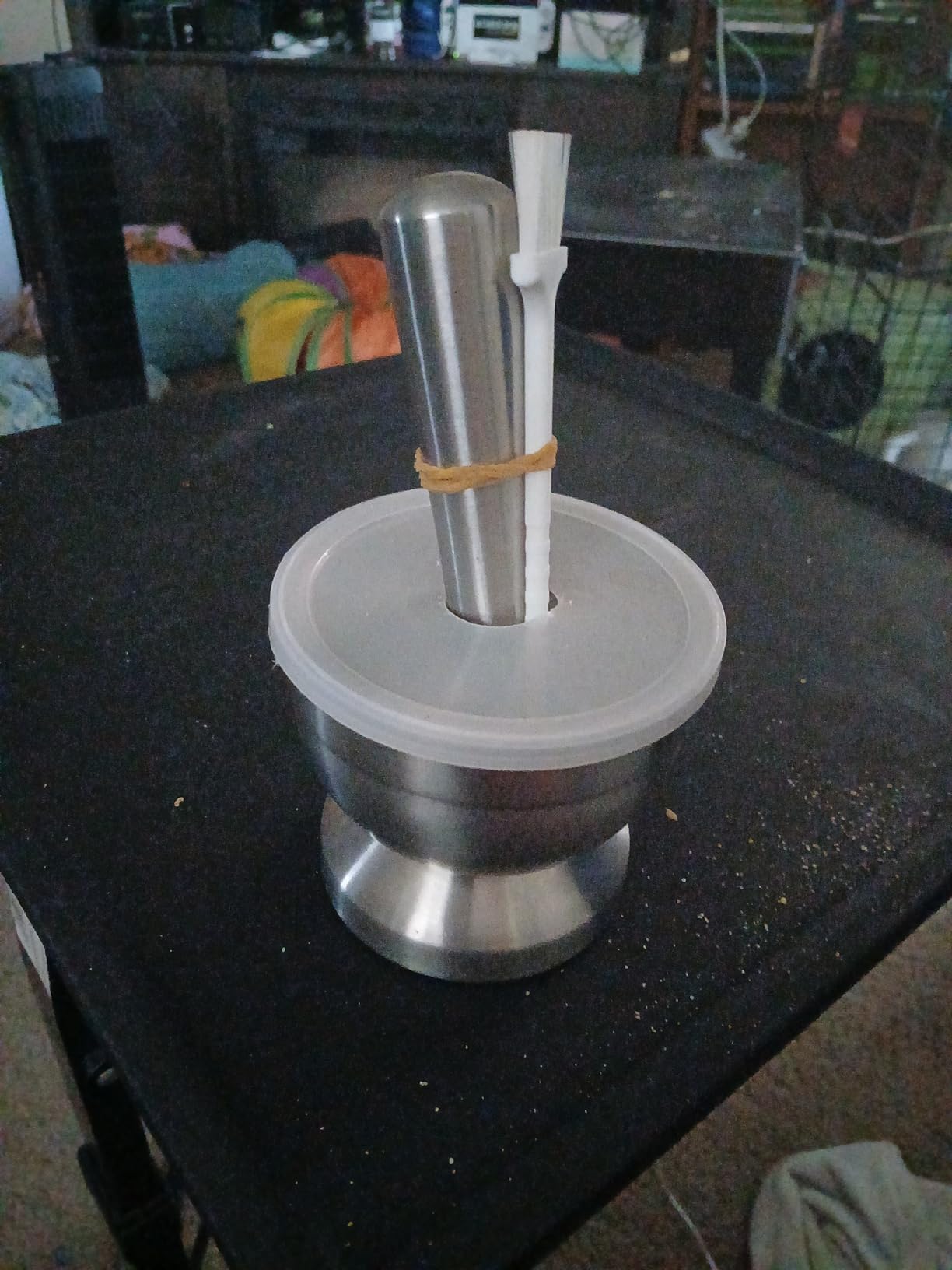 Tera 18/8 Stainless Steel Mortar and Pestle with Brush,Pill Crusher,Spice Grinder,Herb Bowl,Pesto Powder customer photo 1