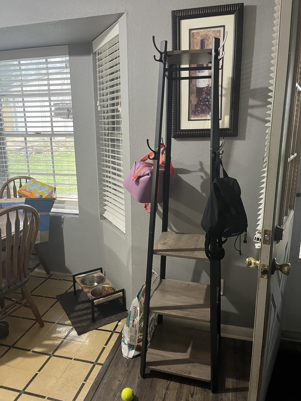 VASAGLE Coat Rack Freestanding, Hall Tree with 4 Shelves | Coat Hanger Stand, Rustic Brown and Black, BARNET Collection customer photo 1
