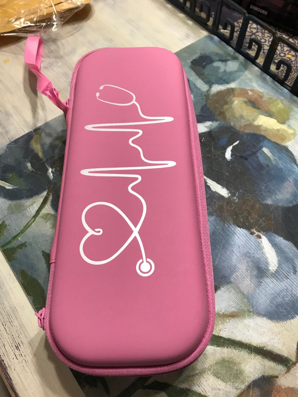 BOVKE Travel Carrying Case Compatible With 3M Littmann Classic III, Lightweight II S.E, MDF Acoustica Deluxe Stethoscope, Extra Room for Medical Scissors EMT Trauma Shears and LED Penlight, Pearl Pink customer photo 2