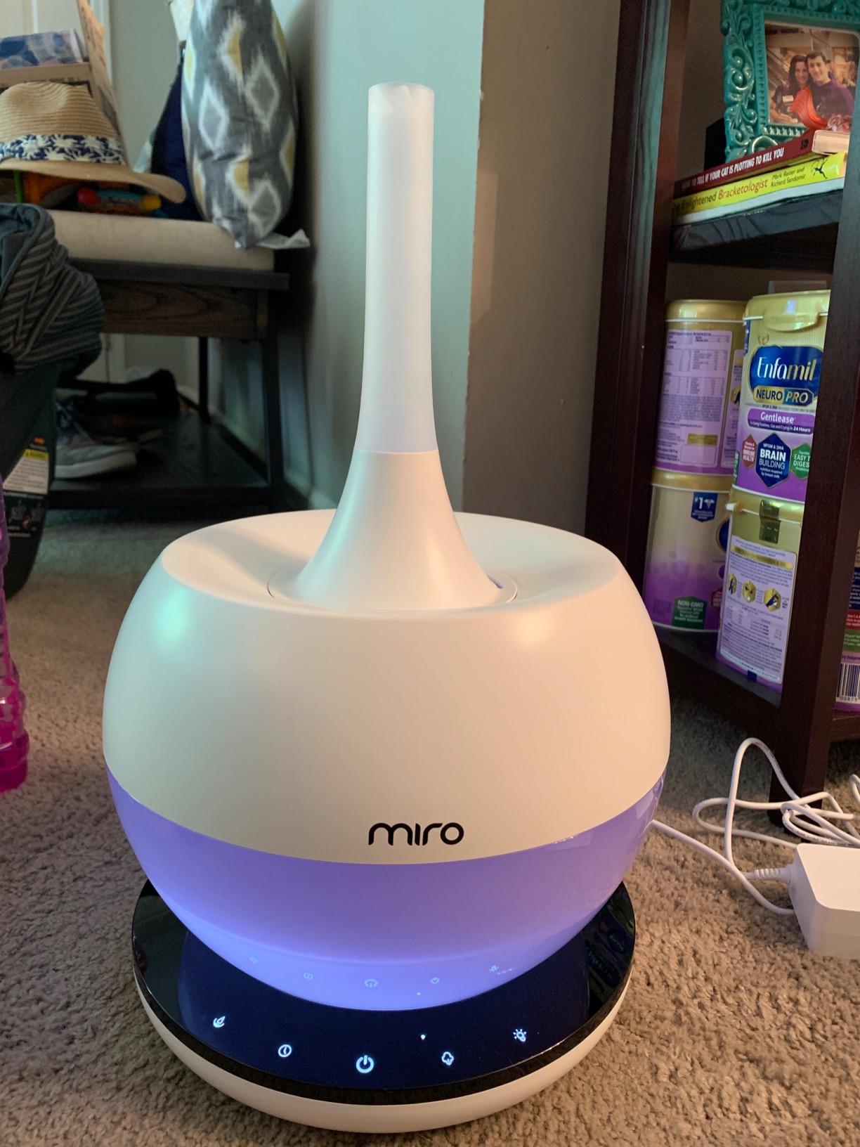 Miro NR08M Completely Washable Modular Sanitary Humidifier, Large room, Easy to Clean, Easy to Use, Luma Touch - Premium Cool-Mist Humidifier. Touch Control Colorful LEDs, Powerful humidification customer photo 2