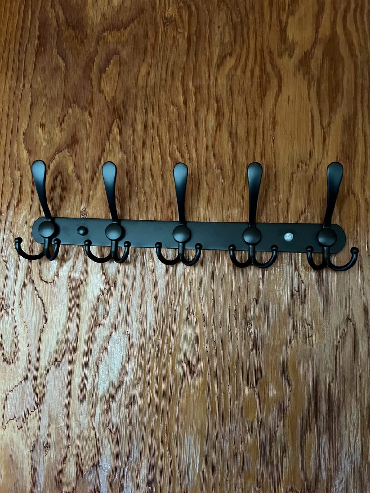 Dseap Coat Rack Wall Mounted - 5 Tri Hooks, Heavy Duty, Stainless Steel, Metal Coat Hook Rail for Coat Hat Towel Purse Robes Mudroom Bathroom Entryway (Black, 2 Packs) customer photo 2