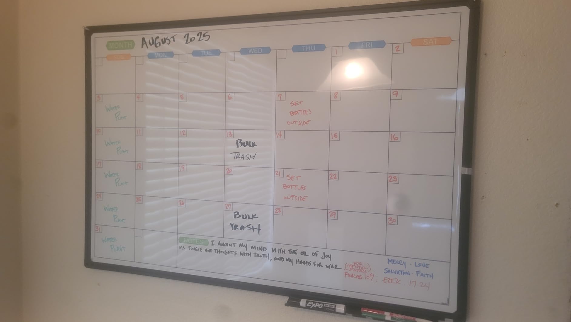JILoffice Dry Erase Calendar Whiteboard, Magnetic Month Board 36 x 24 Inch | Black Aluminum Frame Wall Mounted for Office Home and School customer photo 2