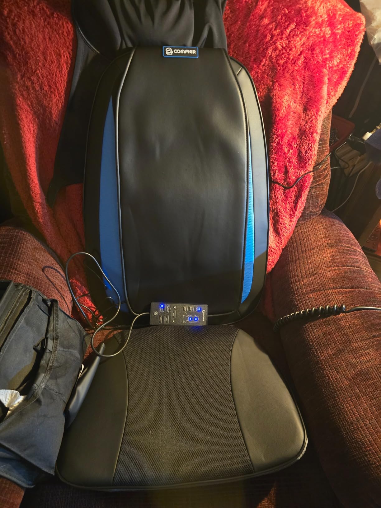 COMFIER Shiatsu Back Massager with Heat, Deep Tissue Kneading Chair Massager Pad, Massage Chair Pad for Full Back, Massage Seat Cushion for Back Pain Relief customer photo 2
