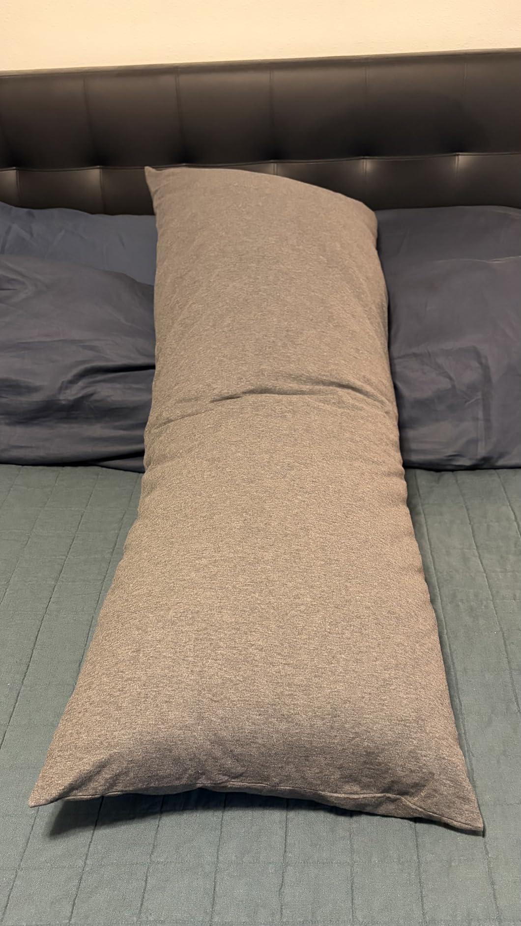 Oubonun Full Body Pillow for Side Sleeper, Adjustable Firm Long Bed Pillow | Extra Fill Plush Support - Large Quilted Loft Insert for Pregnancy Contour, Breathable Sweat-Absorbing Skin-Friendly Cushion customer photo 2