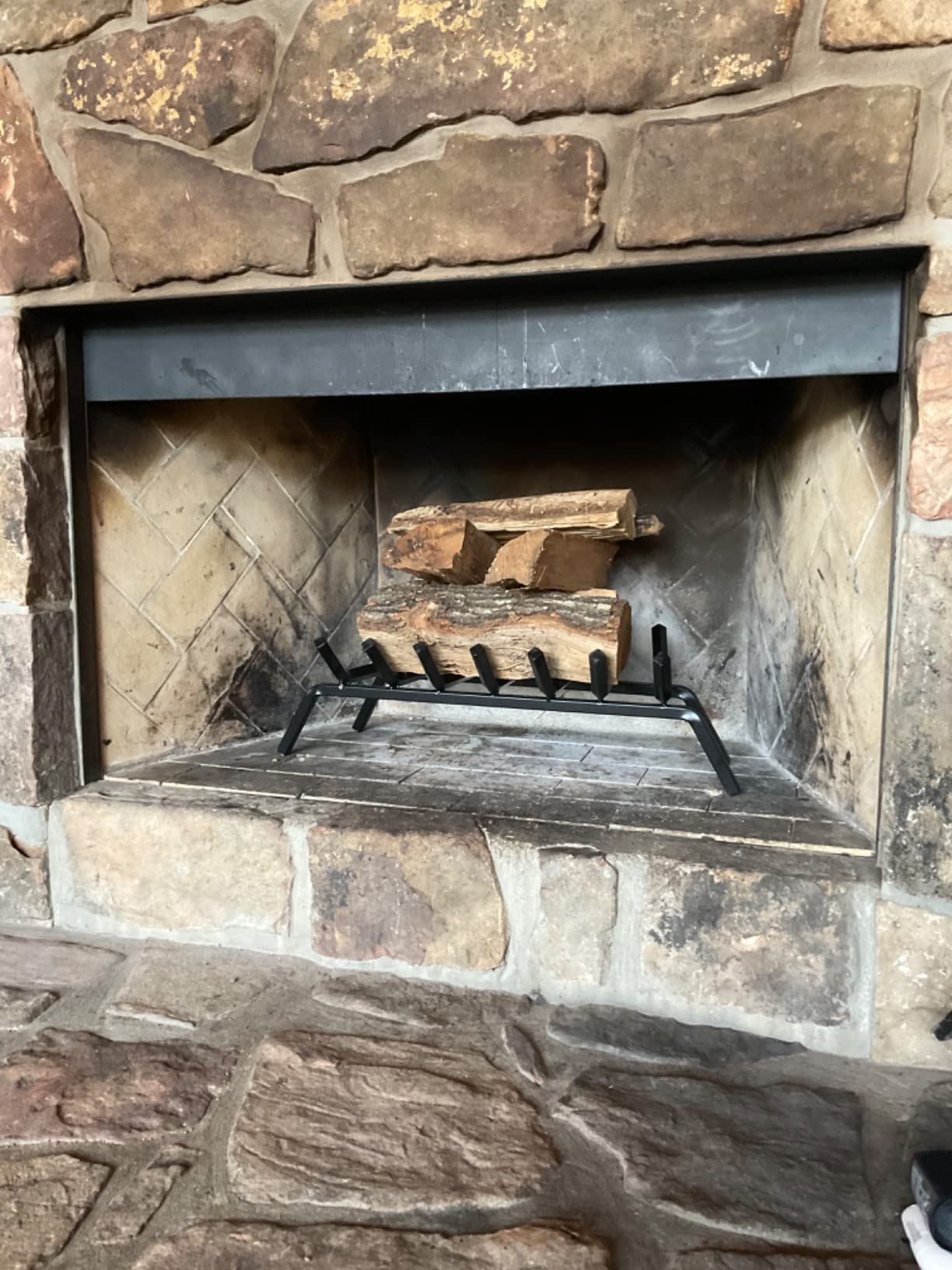 Fireplace Log Grate 30 inch 7 Bar Fire Grates Heavy Duty 3/4” Wide Solid Steel Indoor Chimney Hearth Outdoor Fire Place Kindling Tool Pit Wrought Iron Wood Stove Firewood Burning Rack Holder customer photo 2