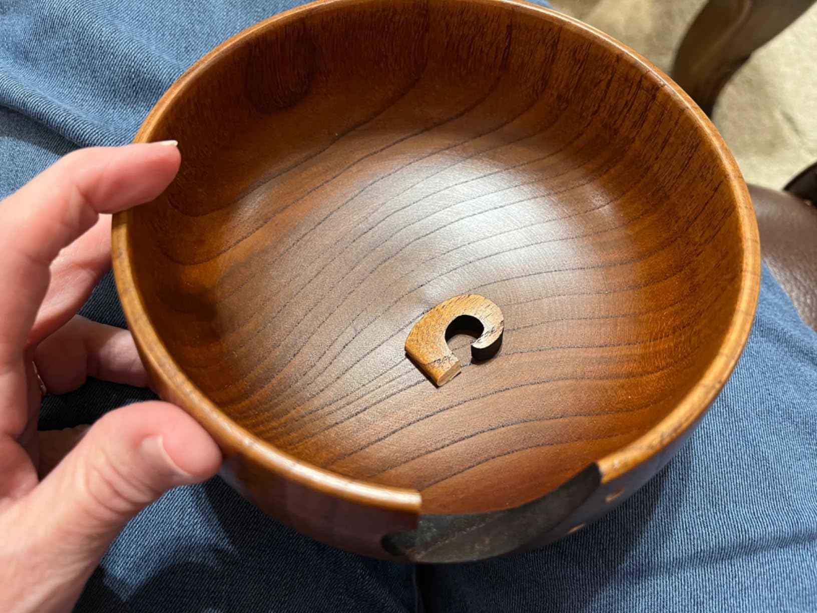Wooden Yarn Bowl, Knitting Yarn Bowl with Holes Storage Handmade to Prevent Slipping, Perfect Yarn Bowl for Crocheting and Knitting Mothers Day Gift customer photo 2