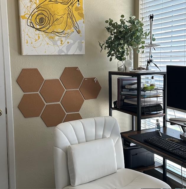 HBlife Hexagon Cork Board Tiles 10 Pack Self-Adhesive Bulletin Board customer photo 1