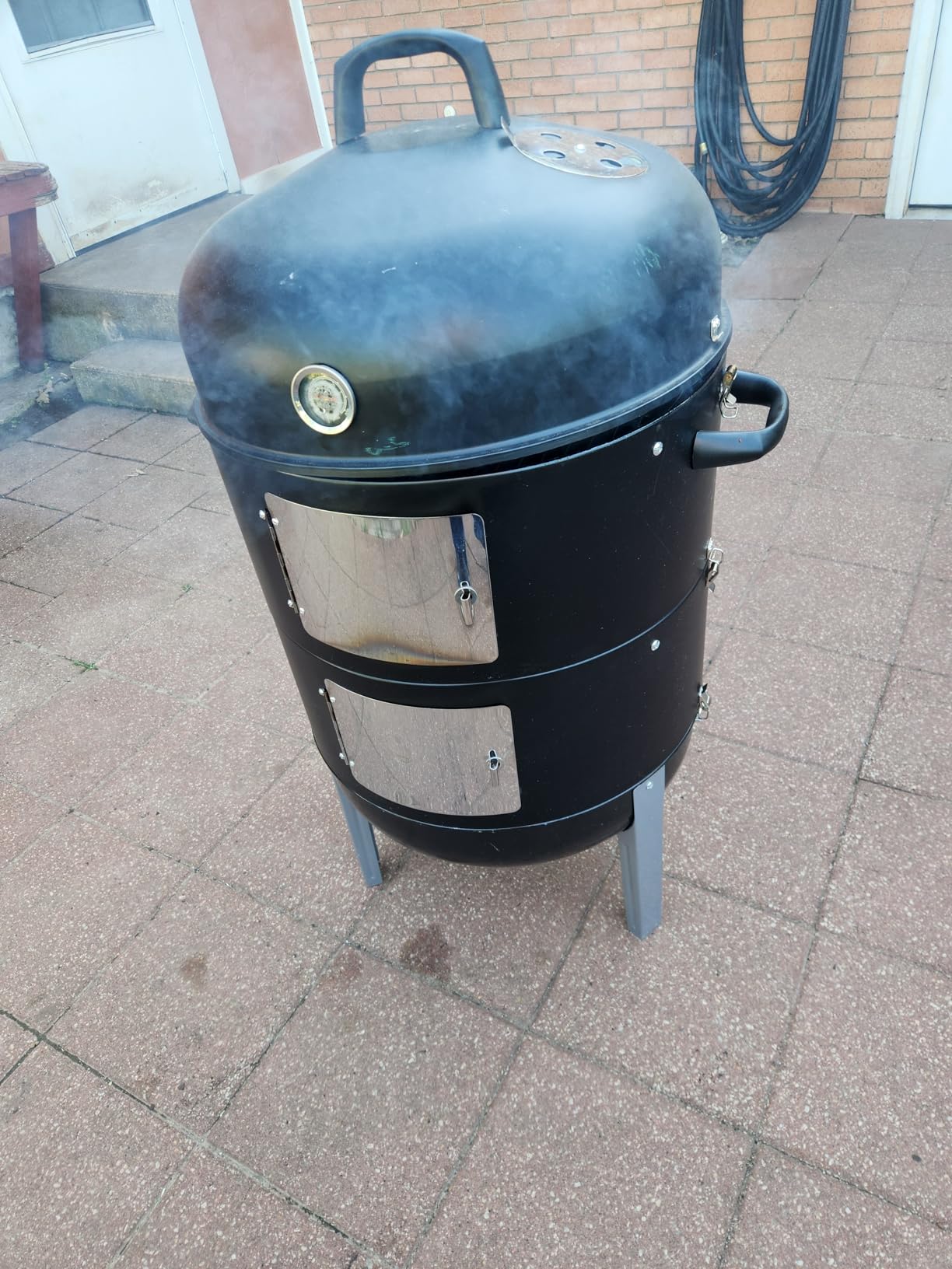 Realcook Vertical 17 Inch Steel Charcoal Smoker, Heavy Duty Round BBQ Grill customer photo 1