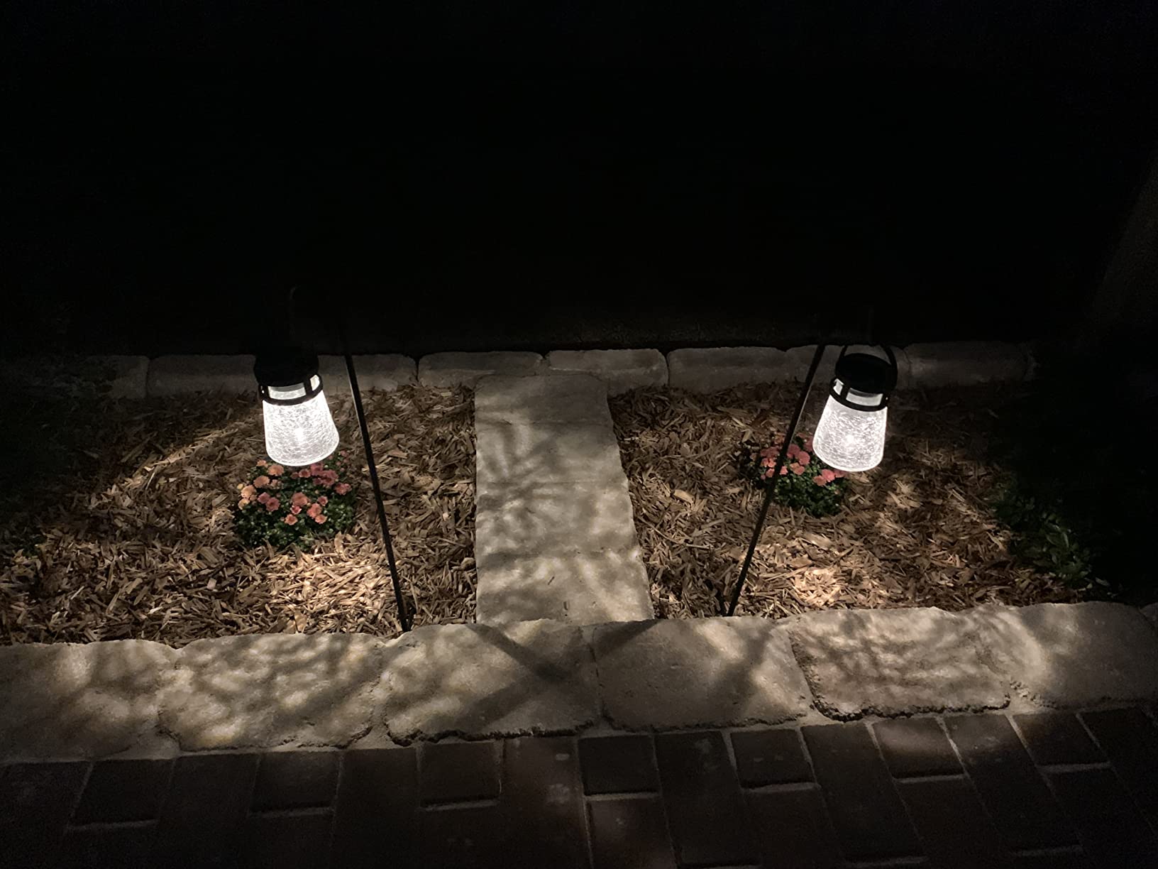 Home Zone Living 2PK Solar Crackle Glass Lanterns Hanging Light | Outdoor Waterproof 10 Lumens 3000K Decorative Large Garden LED Lights, Wiring for Patio Backyard Garden, Yard, Pathway customer photo 1