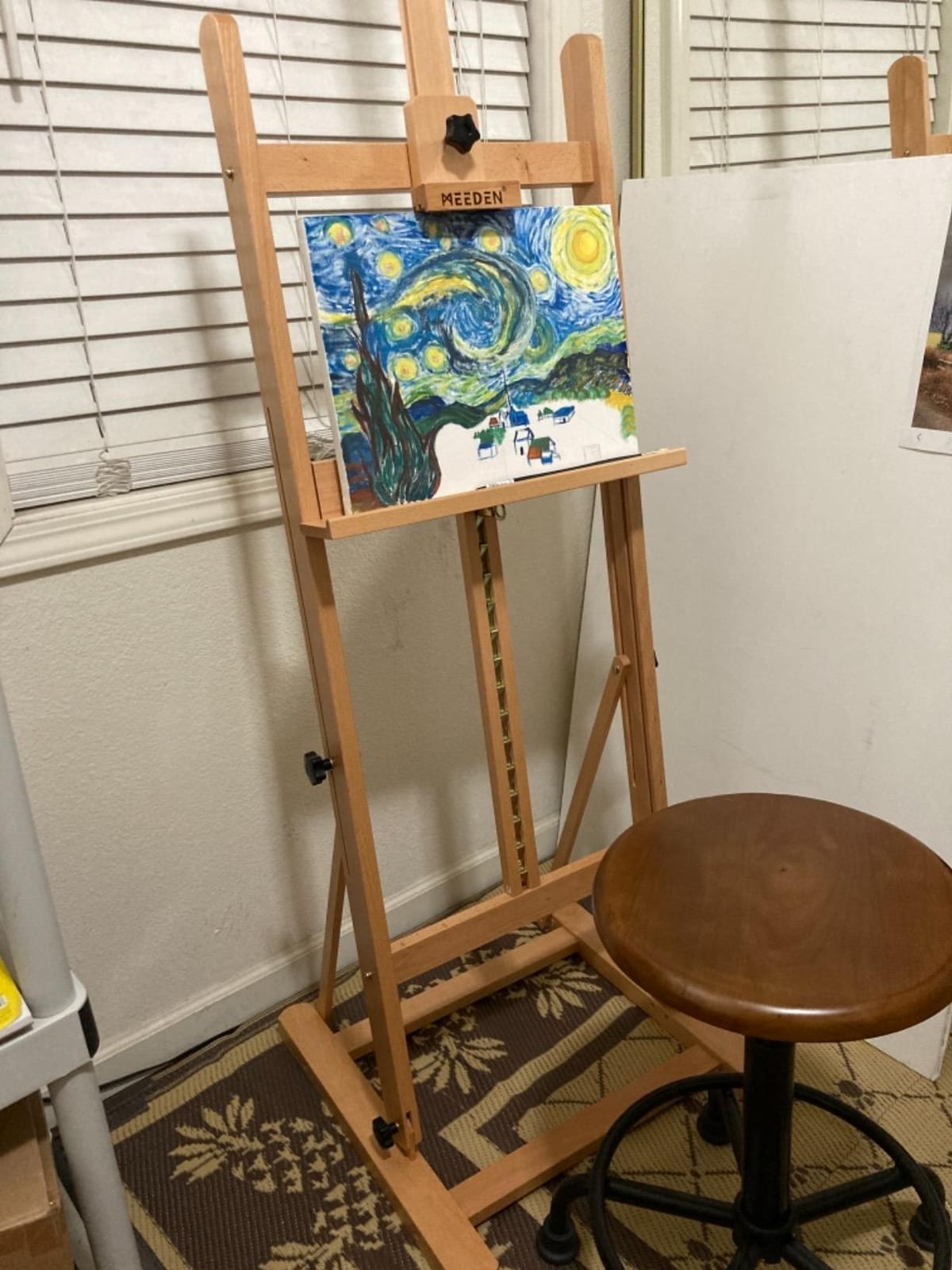 MEEDEN Classic Art Easel for Painting: Solid Beech Wood H-Frame Easel | Heavy Duty Floor Easel - Adjustable 67