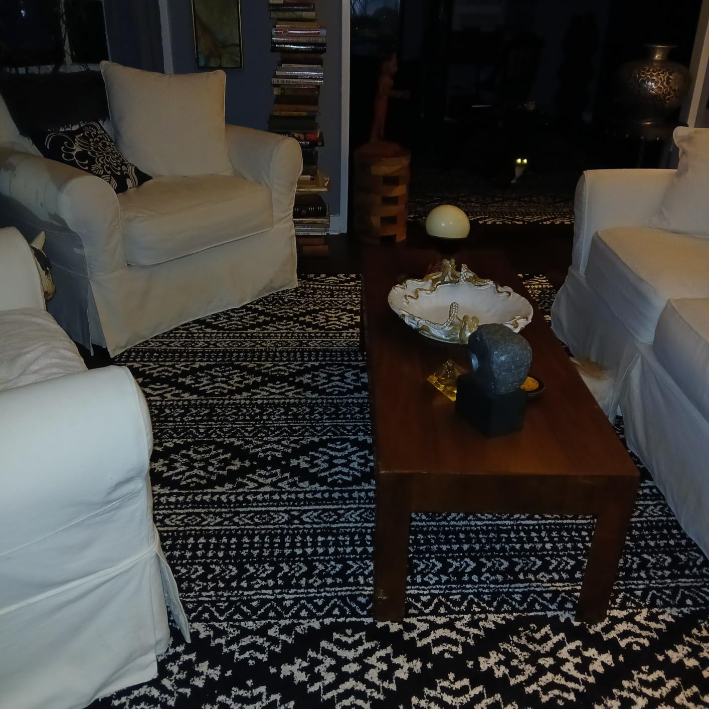 Area Rug 8x10 - Tulum Collection - Large - Ivory & Grey, Moroccan Boho Tribal Design, Non-Shedding & Easy to Clean, Ideal for Living Room, Bedroom, Dining Space (TUL272A) customer photo 2