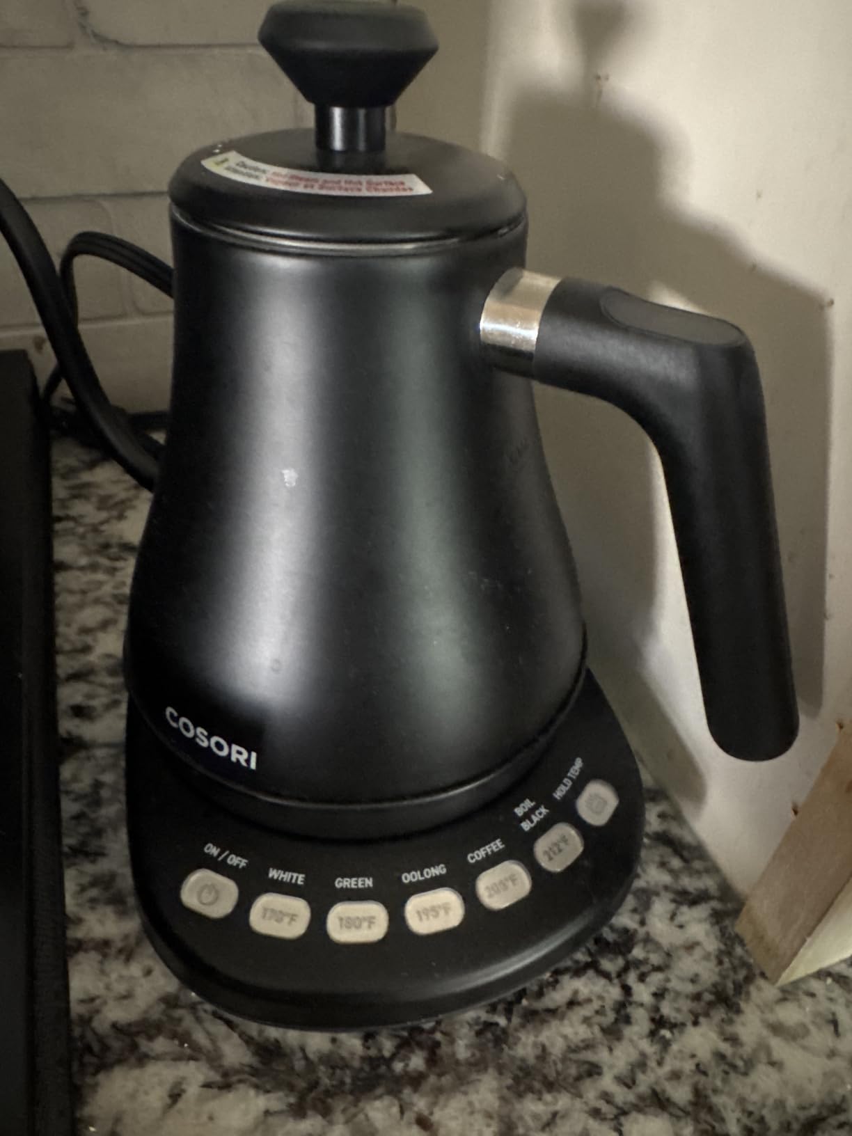 Cosori Gooseneck Electric Kettle with Temperature Control, 0.8L, 1200W, Pour Over Coffee & Tea customer photo 2