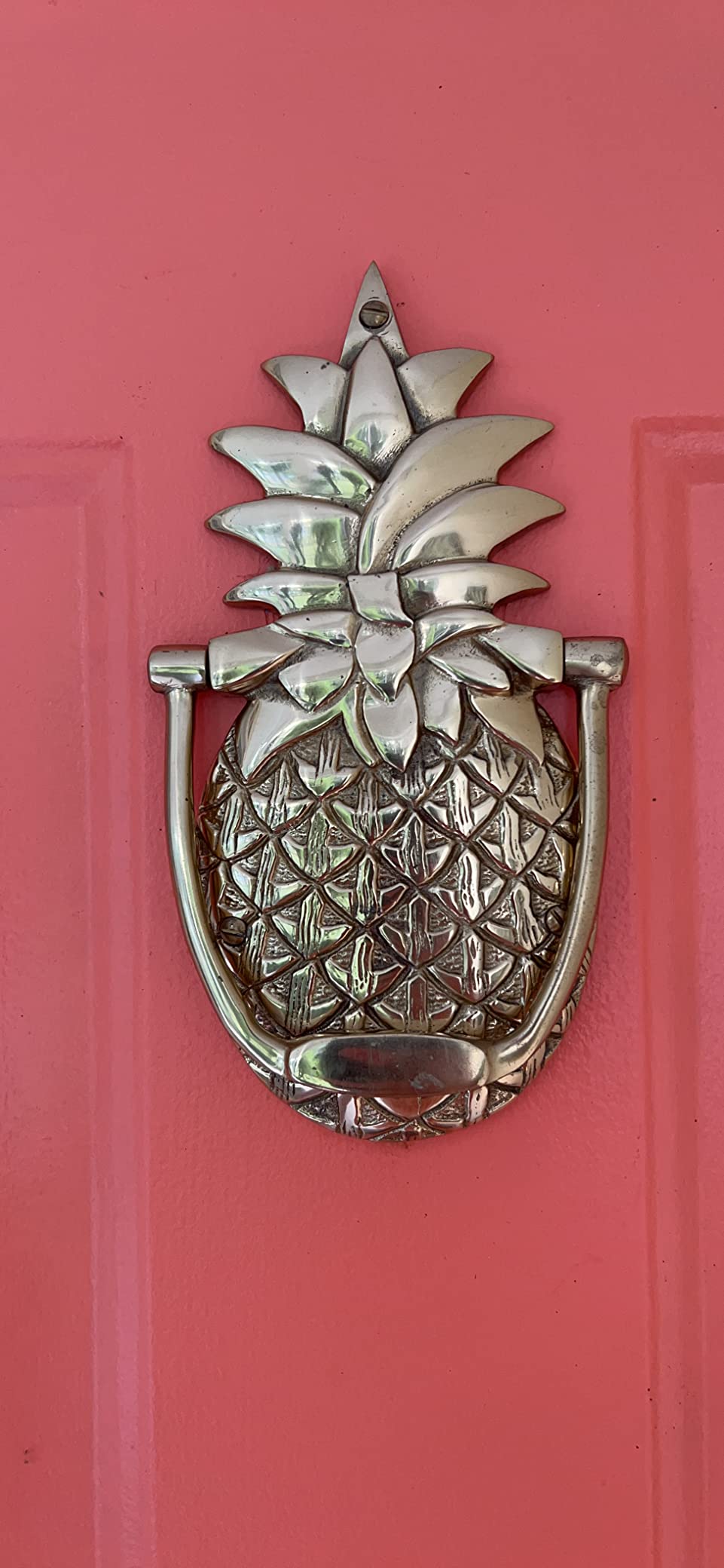 Renovators Supply Manufacturing Door Knockers for Front Door 8 in. Solid Brass Pineapple Shaped Door Knocker with Mounting Hardware customer photo 2