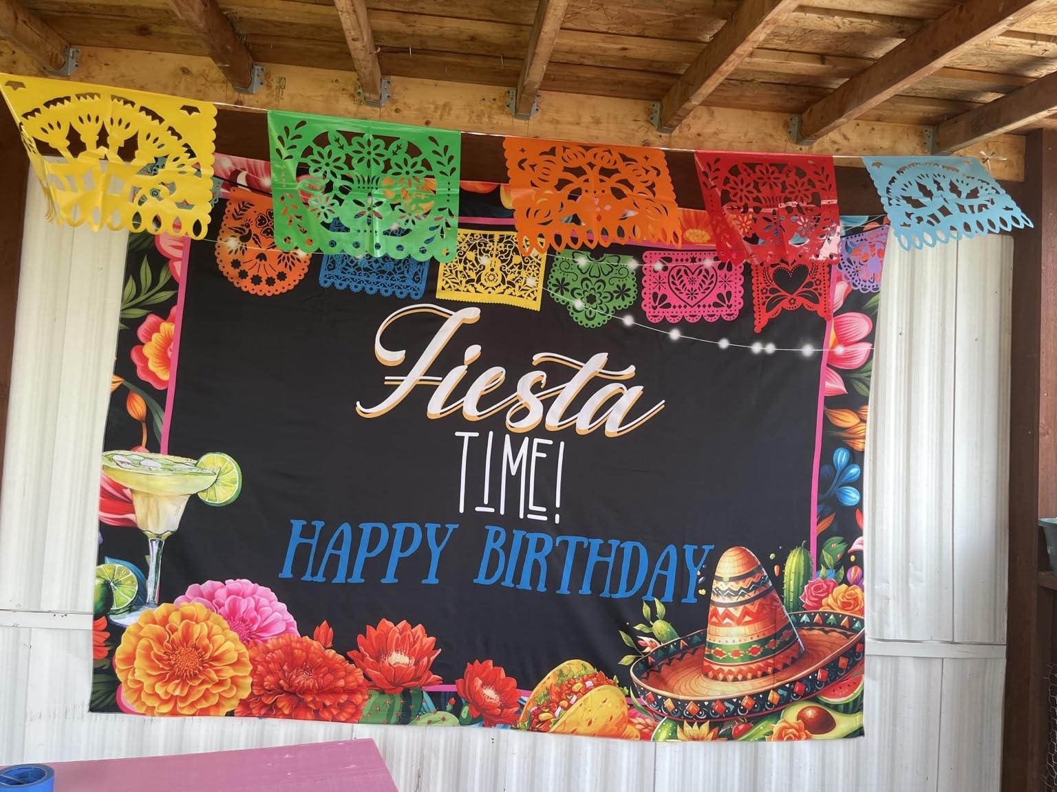 DOMESTAR Mexican Party Decoration, 18 FT Plastic Papel Picado Fiesta Banner customer photo 2