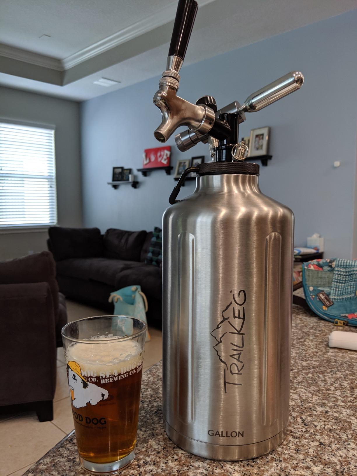 TrailKeg - Carbonated Growler for Beer - Half Gallon - 18/8 Stainless Steel - Vacuum Insulated Double Wall, Cold for 48 Hours - Craft Beverage Dispenser for Beer, Soda, Cocktails, and Kombucha customer photo 1