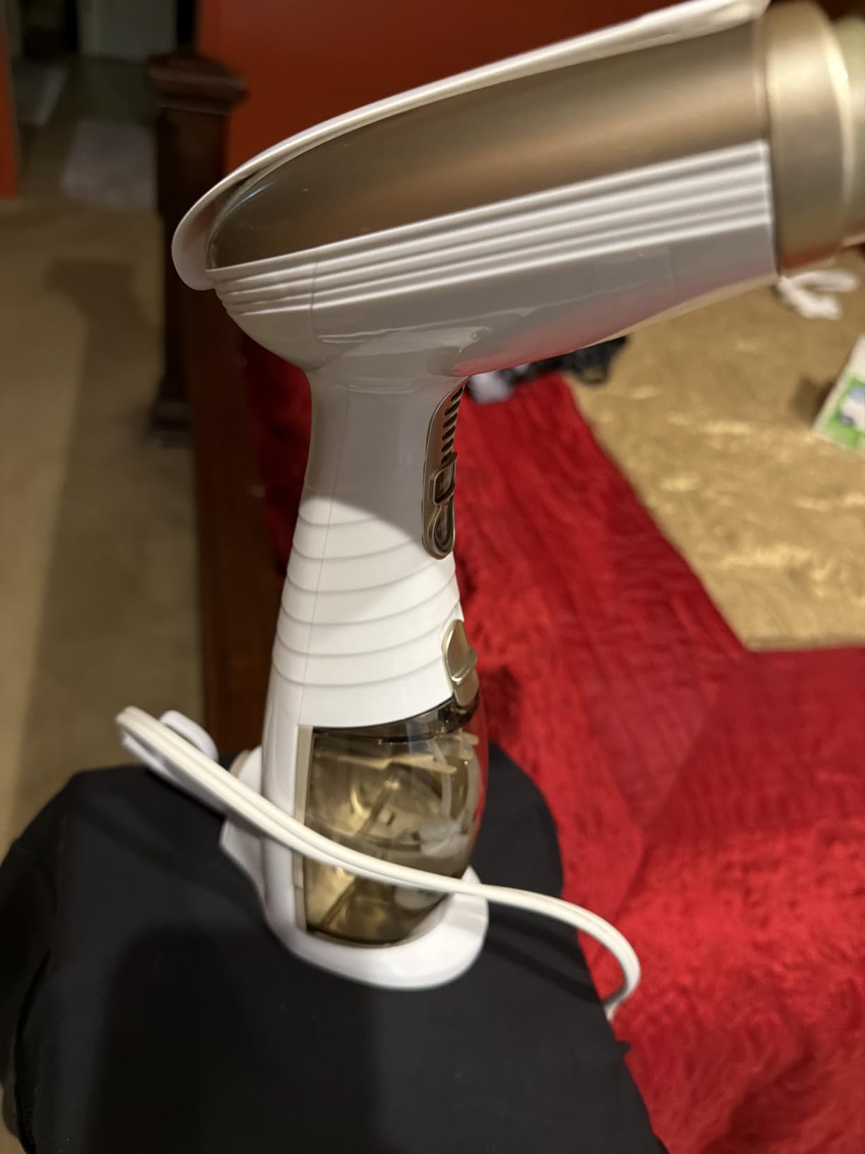 Conair Steamer for Clothes & Upholstery, Handheld, 3 Attachments, White | Powerful 1875W clothes steamer with 7.3 oz. water tank and 5 steam settings heats up in 40 seconds and runs for 20 minutes customer photo 1