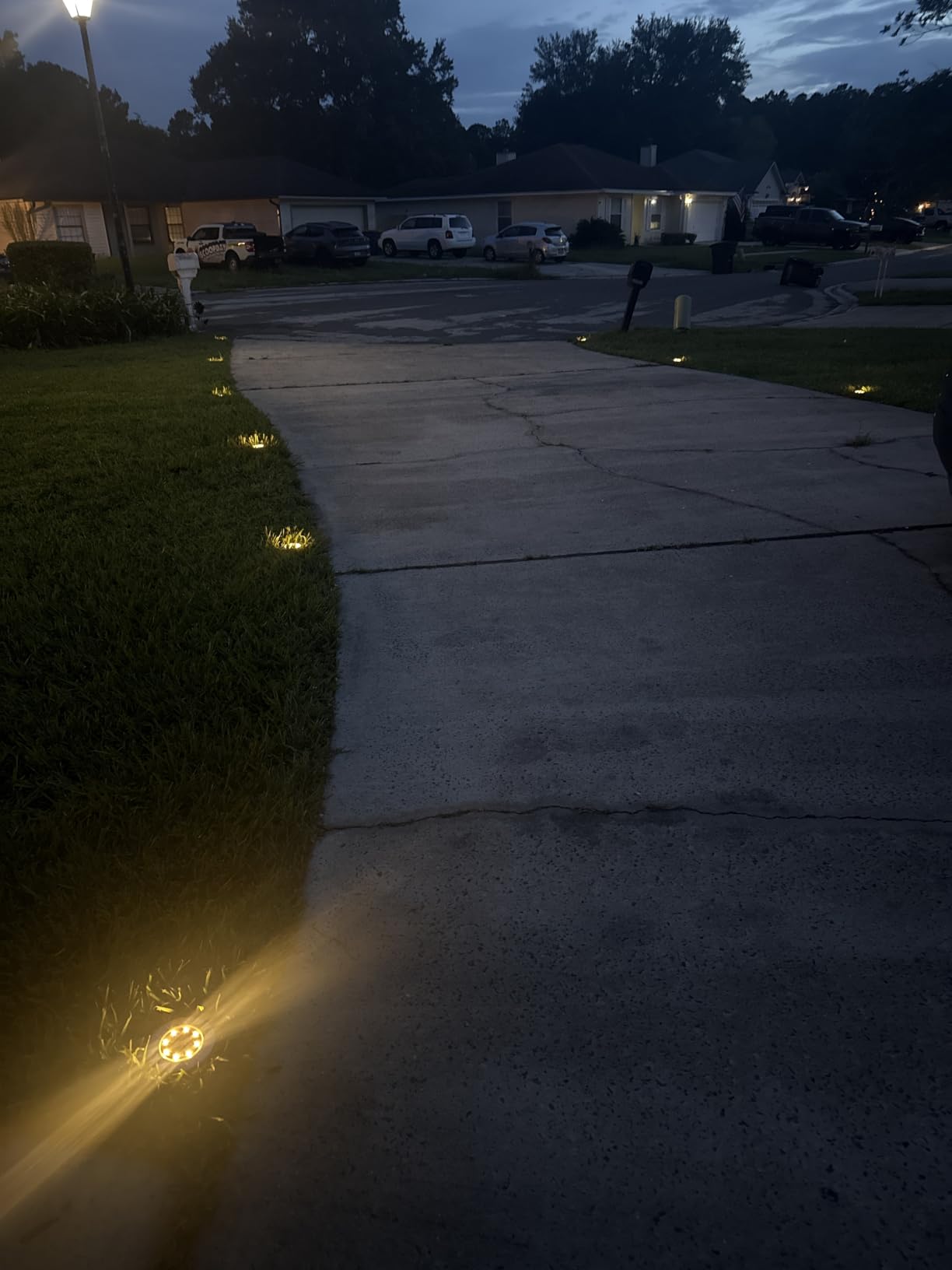 INCX Solar Lights Outdoor Waterproof, Cold White, 12 Pack Ground Lights | Solar Powered Lights Outdoor Solar Disk Light Landscape Light for Deck Step Patio Yard Pathway Walkway Driveway Garden customer photo 1