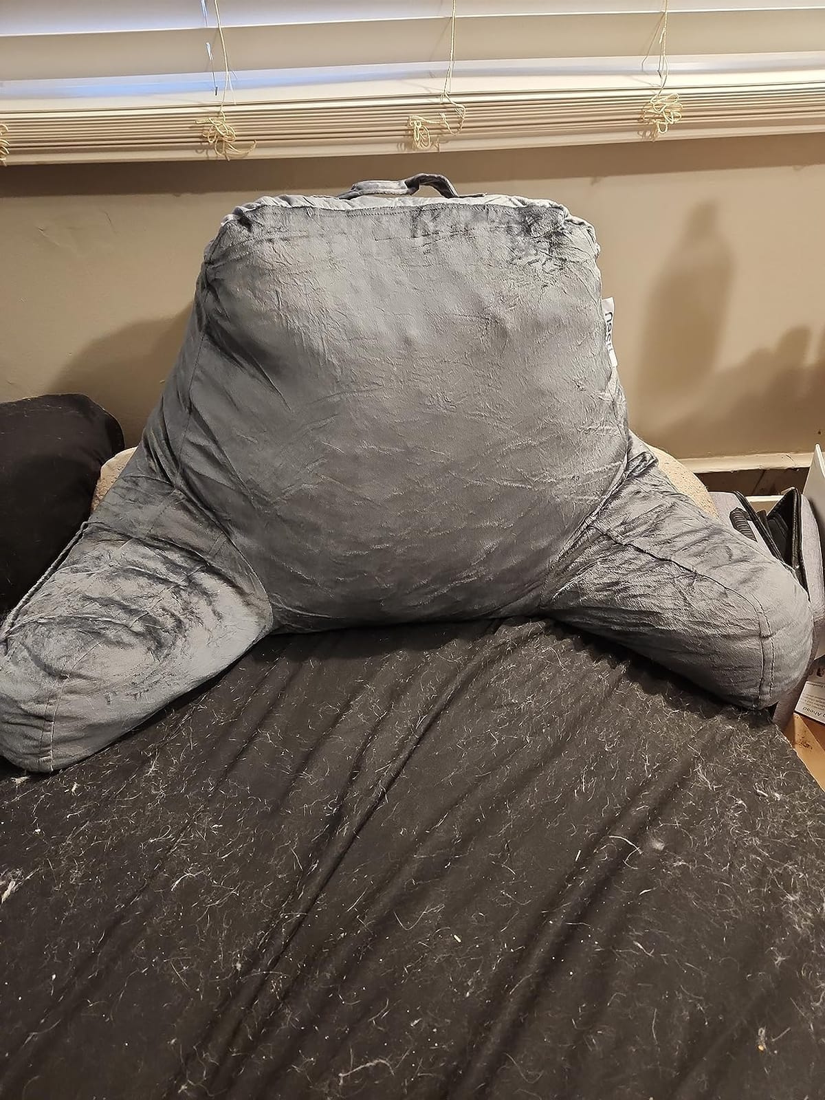 Nestl Reading Pillow for Bed, Back Pillow for Sitting Up in Bed, Dark Grey | 18